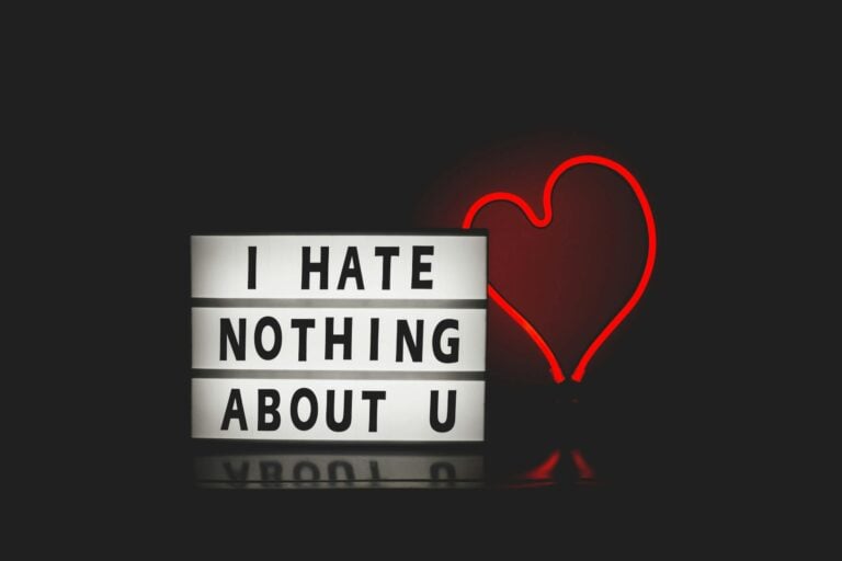 Lightbox message with neon heart creates a romantic vibe perfect for Valentine's themes.